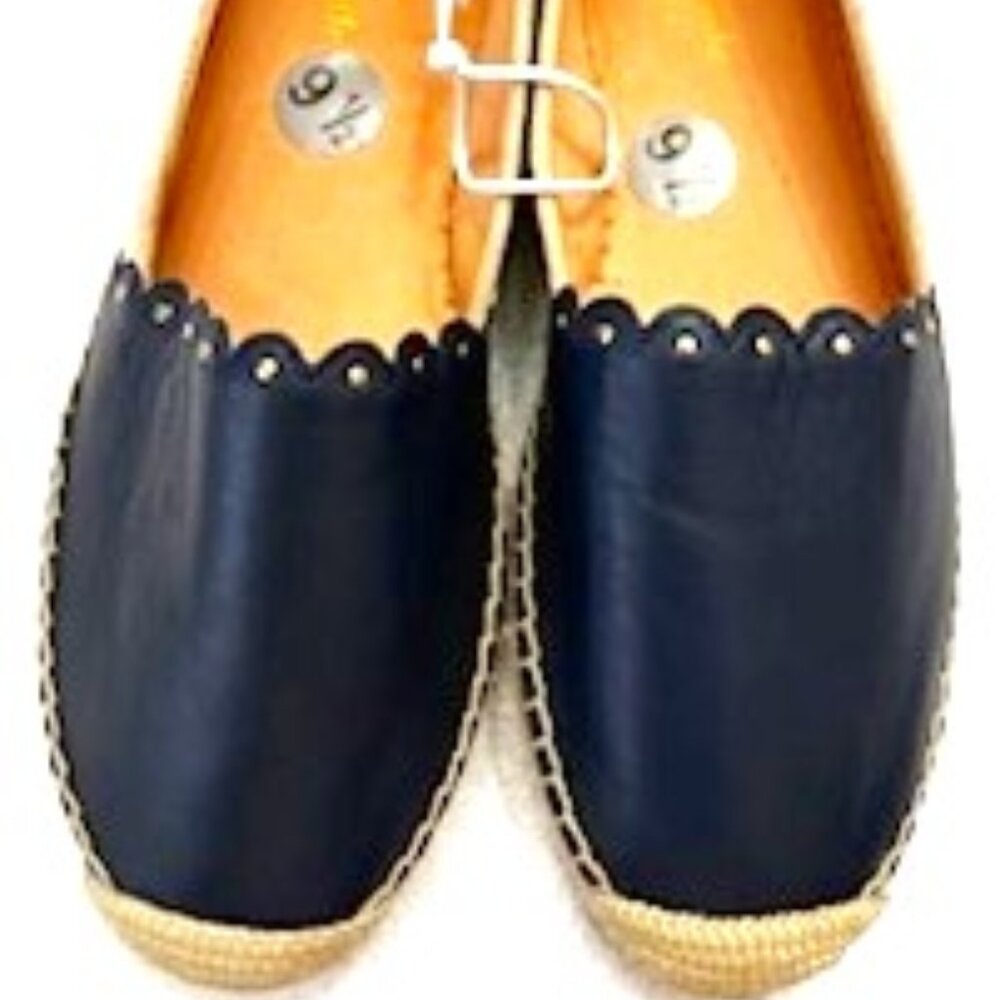 kate spade new york slip on leather and canvas flats NWOT Size 9-1/2